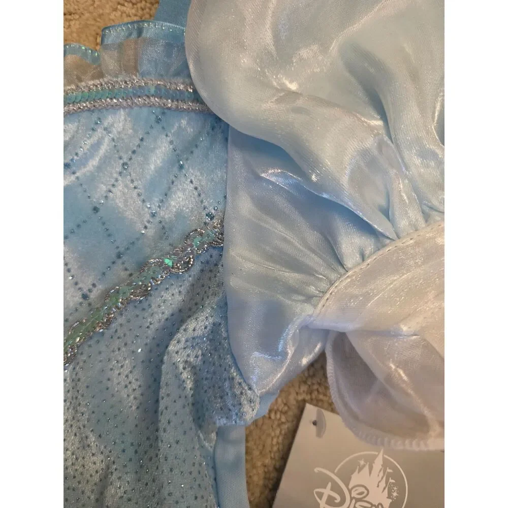 NWT Disney Store Blue Cinderella Dress Size 7/8 Ball Gown Costume Long